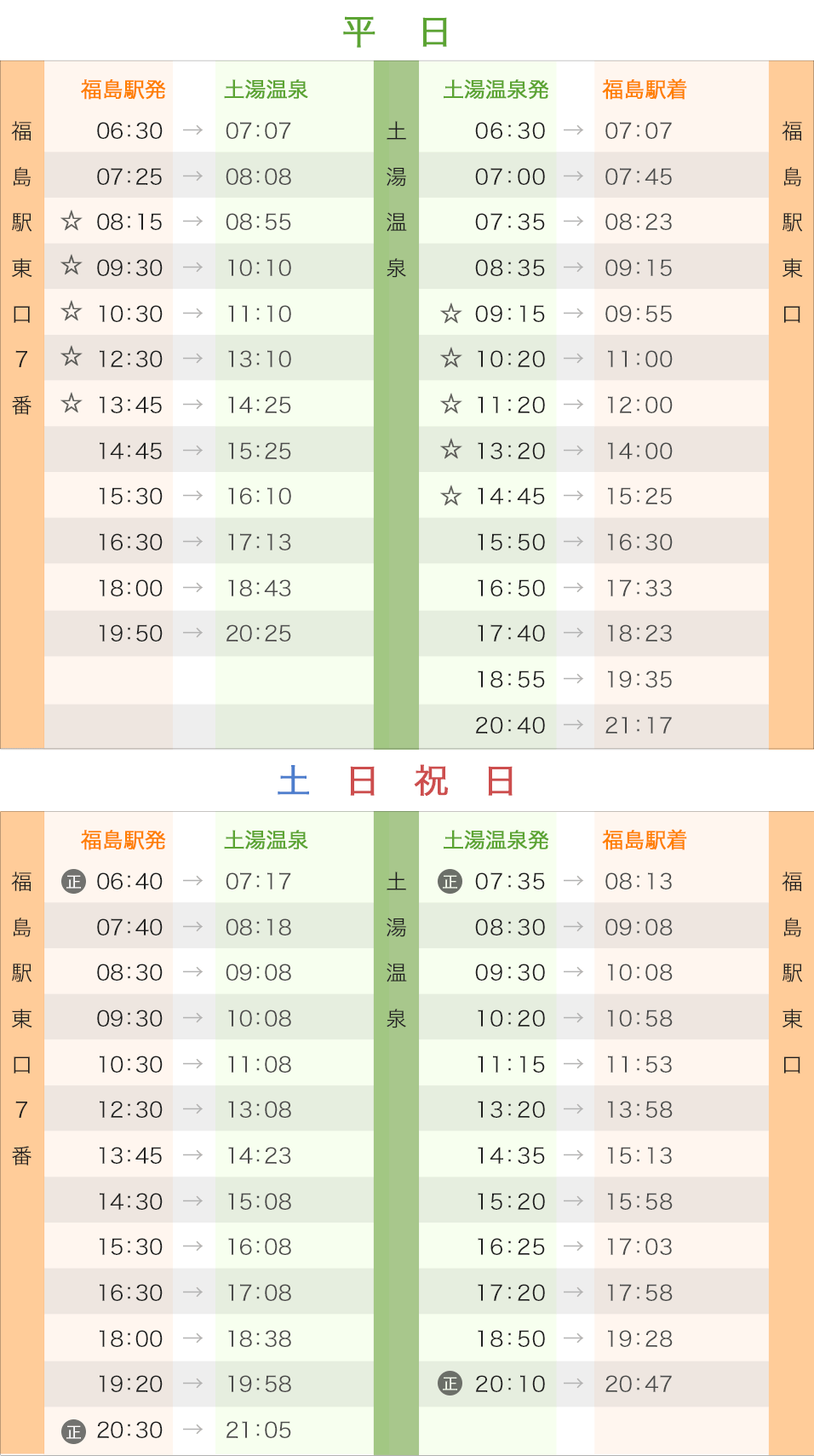 路線バス時刻表