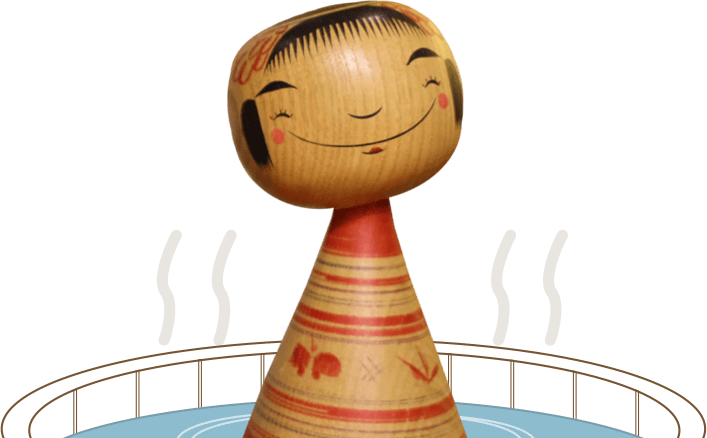Kokeshi Doll in a hot spring